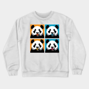 Pop Pursed Lips Panda - Funny Panda Art Crewneck Sweatshirt